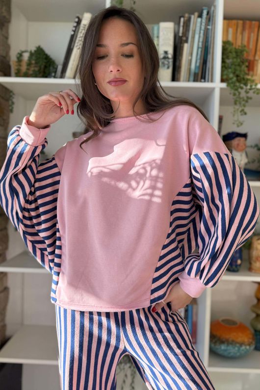 Shoreditch Slouch Sweat Navy Sweetpea 